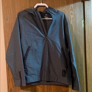 adidas Men's Hooded Half-Zip Windbreaker Jacket - Charcoal